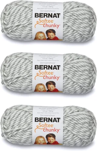 Vista 19 de Ovillo sólido Bernat Softee Chunky, Acrílico, Rojo Berry, Paquete de 1