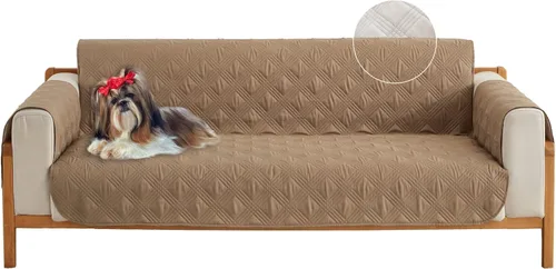 Vista 15 de Qubjus Funda de sofá de 2 plazas Revesible para sofá de 2 cojines, lavable, protector de muebles con correas elásticas para perros, mascotas, niños
