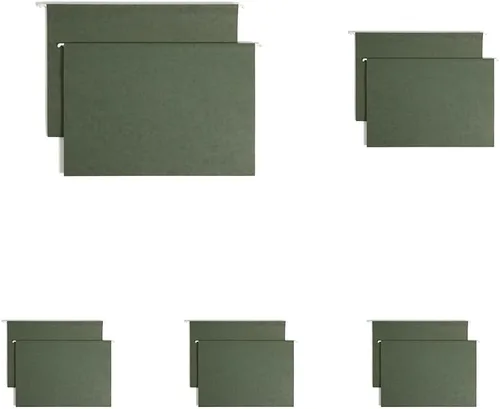 Vista 12 de Smead Carpeta colgante con pestaña, pestaña ajustable de corte 1/3, tamaño legal, verde estándar, 25 por caja (64135) (paquete de 2)