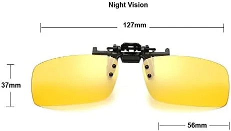 Vista 7 de ZYZH 2x Polarized Clip On Sunglasses Flip Up Fit Over Night Vision Glasses Anti Glare Men Women Driving Sports with Box