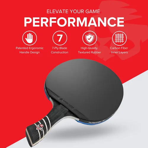 Vista 3 de The Peace Maker ALC - Professional Ping Pong Paddle - Carbon Fiber Table Tennis Racket Producing Maximum Spin & Control for All Levels - Hard Carry