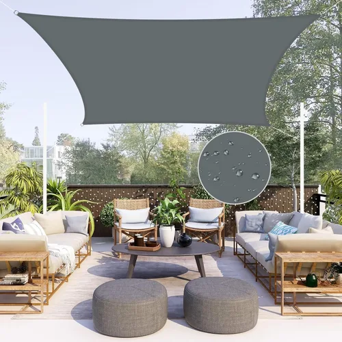 Vista 25 de Neween Toldo Vela, 6'7'' x 6'7'' x 6'7'' Toldo Vela Triangular Impermeable para Patio Jardín Cubierta Pérgola Exterior Toldo Vela 98% Bloqueo UV