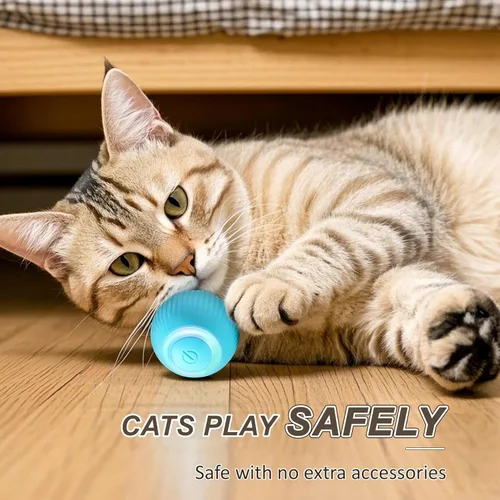 Vista 5 de Juguete de Bola para Gatos Interactivo, Juguetes Inteligentes para Gatos con Luces LED, Bola Automática que se Mueve y Rueda para Gatito