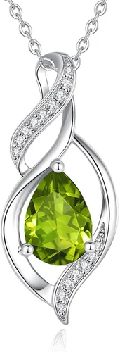 Vista 14 de FANCIME Collar de piedra natal para mujer, regalo de cumpleaños para ella 10 - Ópalo