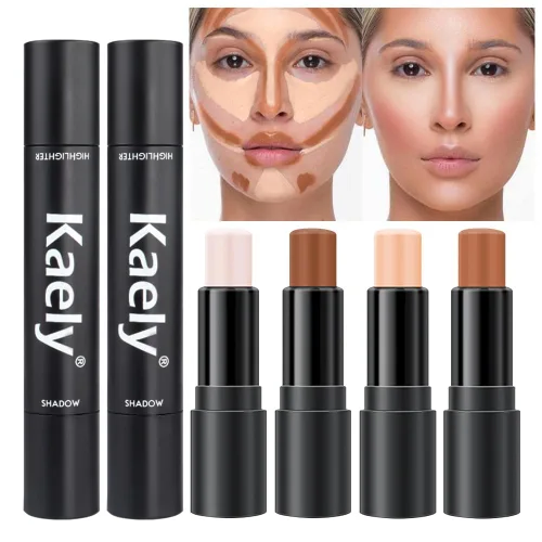 Vista 12 de evpct 2En1 Crema Barra de Contorno y Corrector para Maquillaje Facial Kit de Crema para Principiantes Crema de Contorno y Barra de Iluminación