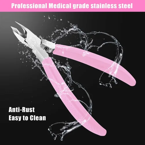 Vista 8 de Diesisa Cortadora de cutículas, extremadamente afilada, cortacutículas para uñas con mango de silicona, antideslizante, cortador profesional