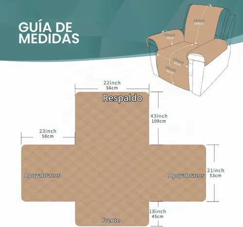Vista 3 de vctops Funda para silla reclinable de vellón sherpa, súper suave y cálida, protector de muebles antideslizante, lavable, funda para silla reclinable