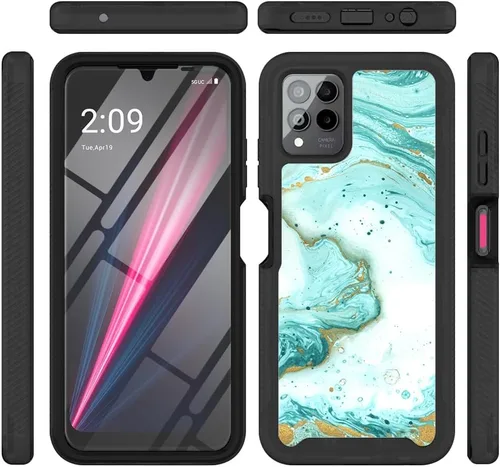 Vista 4 de TJS para T-Mobile Revvl 6X Pro 5G Funda para teléfono Revvl 6 Pro 5G Funda (verde)