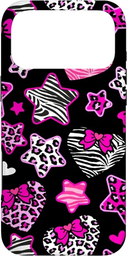 Vista 22 de Funda Bimbo Y2K para iPhone 16 McBling Estética Corazón Estrella Leopardo Zebra Rosa Y2K