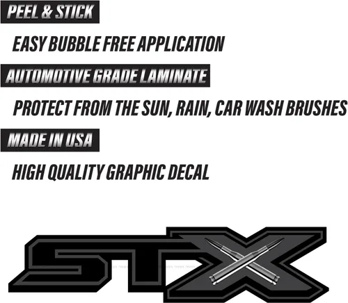 Vista 3 de STX Calcomanías para camiones compatibles (2015-2020) / Juego de 2 (negro)