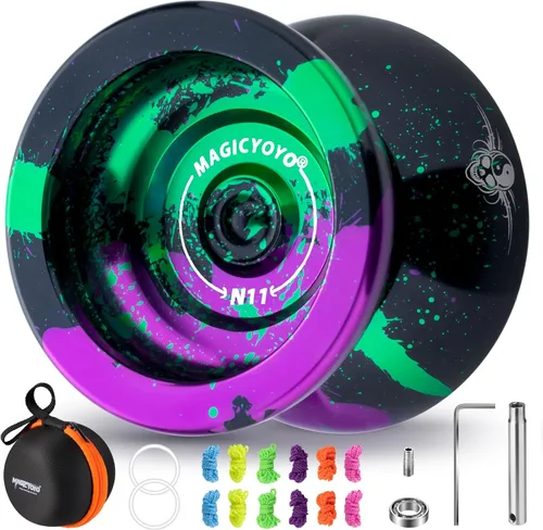 Vista 18 de MAGICYOYO N11 Yo-yo profesional no sensible para avanzados, yo-yo de trucos de metal de modo dual con rodamiento de yo-yo sensible para niños