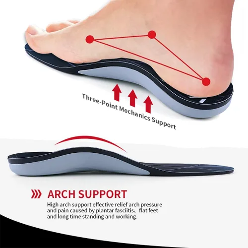 Vista 3 de VALSOLE Plantillas ortopédicas para zapatos para fascitis plantar, plantillas atléticas para correr para mujeres y hombres, plantillas de gel