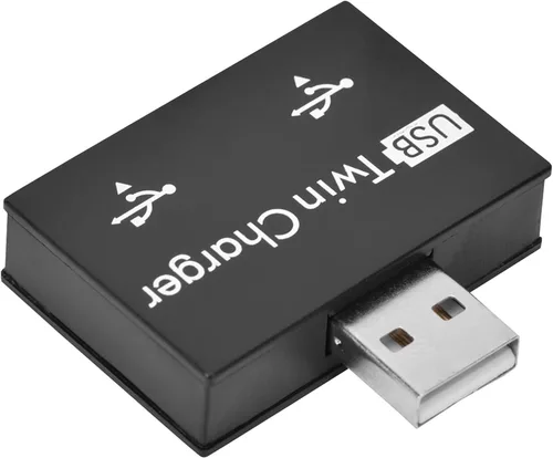 Vista 4 de Adaptador divisor USB macho a 2 hembras, convertidor de extensión USB 2.0, 1 macho a 2 hembras, concentrador USB 2.0 de 2 puertos para Negro
