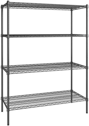 Vista 116 de Kit de 4 estantes de epoxi verde NSF de 21 x 72 pulgadas con postes de 86 pulgadas, estantería de almacenamiento resistente, kit de estantería