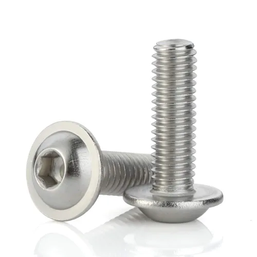 Vista 14 de M3-0.5 x 8 mm Tornillos de cabeza de botón con brida, tornillos de cabeza de zócalo, acero inoxidable 18-8 (304), acabado brillante, rosca completa