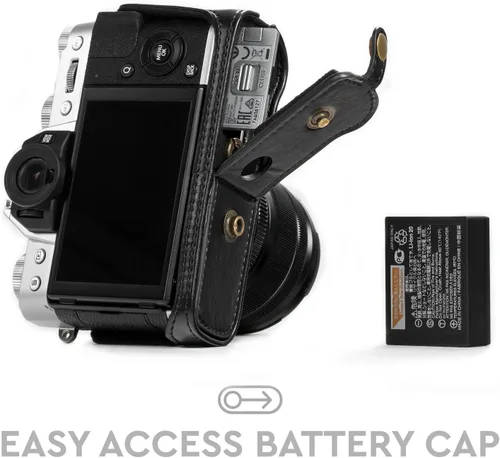 Vista 5 de MegaGear MG981 Ever Ready - Funda de piel para cámara y correa para Fujifilm X-T30, X-T20, X-T10 (lentes de 0.630-1.969 in/0.709-2.165 in)