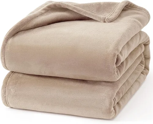 Vista 33 de Hansleep Manta de forro polar para sofá beige, súper suave manta de franela esponjosa y acogedora para todas las estaciones, beige, manta de 50x60