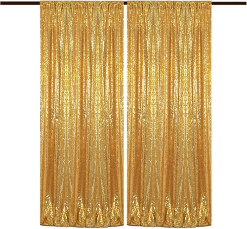 Vista 49 de Cortinas de Fondo de Lentejuelas Negras Cortinas Brillantes con Purpurina 2FTx8FT 2 Paneles para Decoraciones de Bodas Fiestas de Cumpleaños
