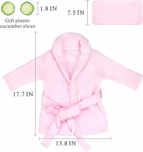 Vista 2 de Tee-Mo Accesorios para fotos de bebé recién nacido, batas de baño con juegos de toallas para niños y niñas, accesorios de fotografía