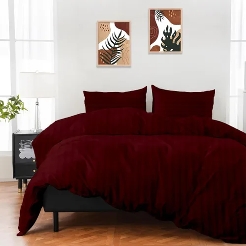 Vista 12 de ARlinen Funda de almohada tamaño Queen estándar, fundas de almohada de algodón sólido burdeos de 20 x 30 pulgadas