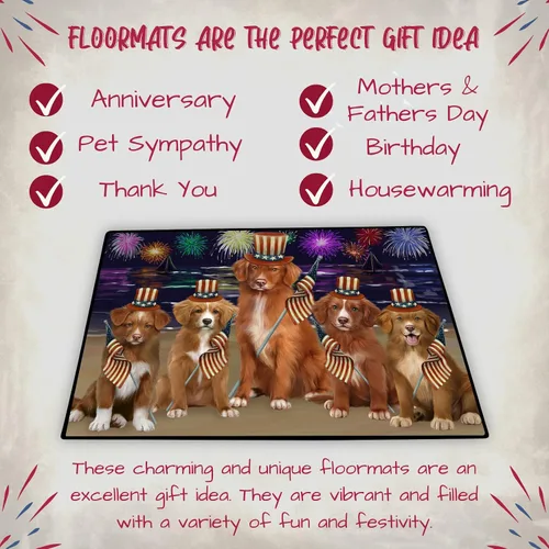 Vista 7 de Doggie of the Day Nova Scotia Duck Tolling Retriever Dogs Floor Mat - 4th of July Independence Day - Best Dog Doormat - Protector Decor - Unique