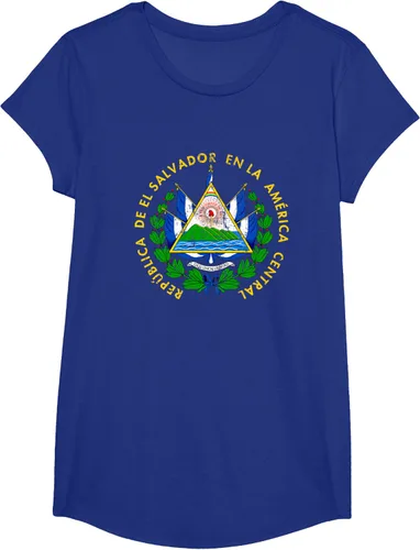 Vista 28 de Escudo de armas de El Salvador Salvadoran Distressed Design T-Shirt
