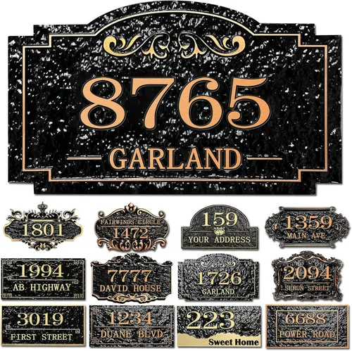 Vista 32 de Placa personalizada de dirección de casa, letrero de dirección de nombre de calle personalizado para números de casa, placa para buzón de garaje