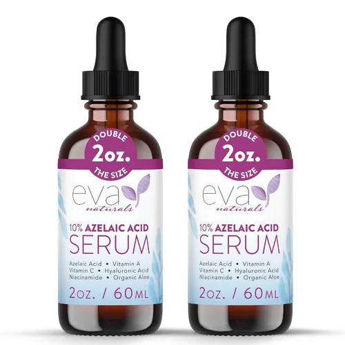 Vista 11 de Eva Naturals Suero para el cuidado de la piel de ácido azelaico para la cara, tratamiento facial con fórmula de niacinamida y ácido hialurónico