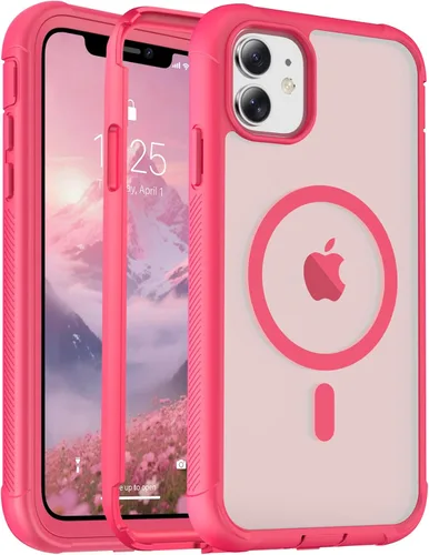 Vista 156 de jaroco - Funda magnética compatible con MagSafe para iPhone 11 de 6.1 pulgadas; protección de grado militar contra caídas, de doble capa