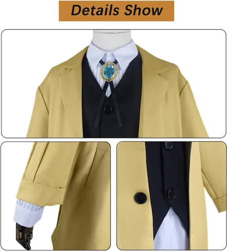 Vista 4 de FAZA Dazai Osamu - Traje de cosplay para adultos, hombres y mujeres, disfraz de perro Bungo anime, disfraz de fiesta de Halloween