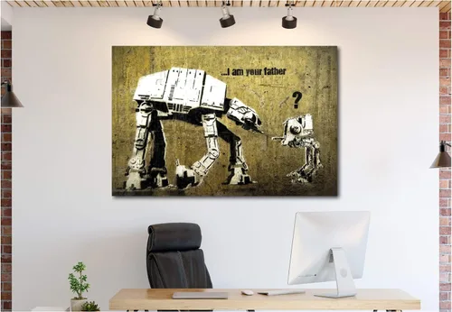 Vista 33 de Arte en lienzo de Banksy para pared, decoración del hogar, lienzo pre-estirado - varios tamaños