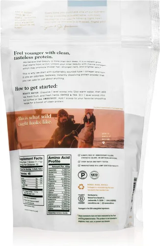 Vista 2 de Natural Force Clean Marine Polvo de Colágeno – Probado para toxinas – Certificado Keto y Paleo – Proteína pura hidrolizada tipo I