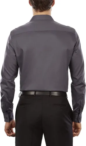 Vista 2 de Van Heusen Camisa de vestir para hombre, ajuste delgado, cuello flexible, elástica, sólida