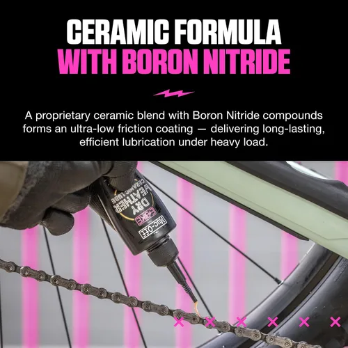 Vista 3 de Muc-Off eBike - Lubricante de cadena seca, 1.7 onzas líquidas, lubricante para bicicleta, aceite de cadena de bicicleta, cera de cadena