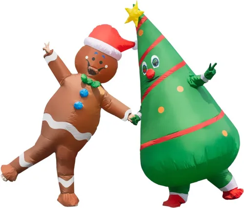 Vista 5 de BERVYOSW Disfraz inflable de Navidad para adultos, divertidos disfraces de Halloween para hombres y mujeres, fiestas de vacaciones, cosplay