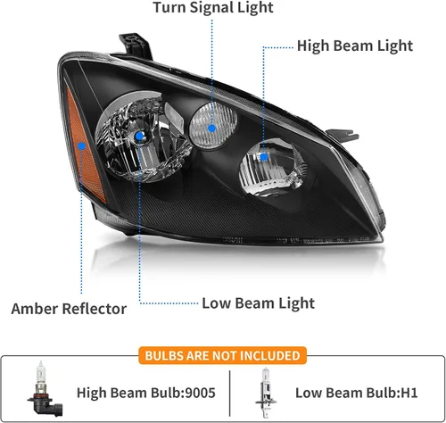 Vista 3 de DWVO Conjunto de faros delanteros compatible con Faros Altima 05 06 2005 2006 2006, par de repuesto para el lado del conductor y del pasajero