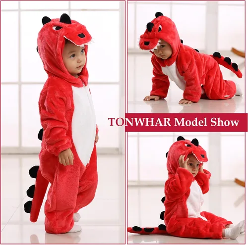 Vista 4 de TONWHAR Mameluco de animal para bebé y niña, mameluco para disfraz de Halloween, ropa de fiesta