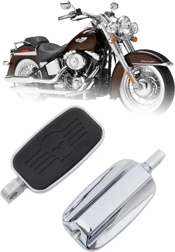 Vista 8 de Kinglemc Estribera para Harley Dyna Touring Softail Sportster 883 1200 (águila 7.2 x 2.5 pulgadas, negro)
