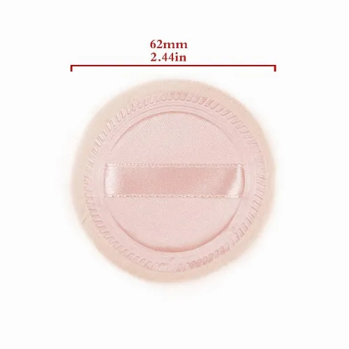 Vista 7 de 10 piezas de almohadillas de algodón para maquillaje en polvo con cinta LOOKSEVEN, para polvo suelto y base, 6 cm (Beige)