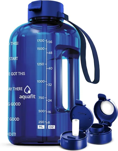 Vista 14 de AQUAFIT 1 Gallon Water Bottle with Time Marker Aguamarina