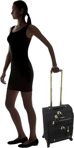 Vista 7 de Steve Madden Designer Luggage Collection - Maleta ligera y expandible para hombres y mujeres, bolsa de transporte duradera de 20 pulgadas con ruedas