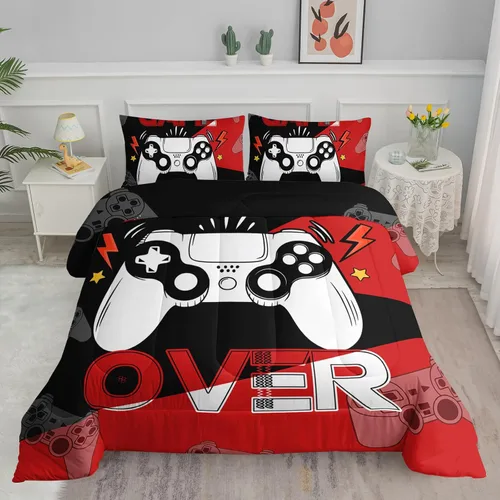 Vista 24 de Juego de edredón para niños Axolotl, tamaño individual, juego de ropa de cama con diseño de autos de carreras para niños, niñas, adolescentes
