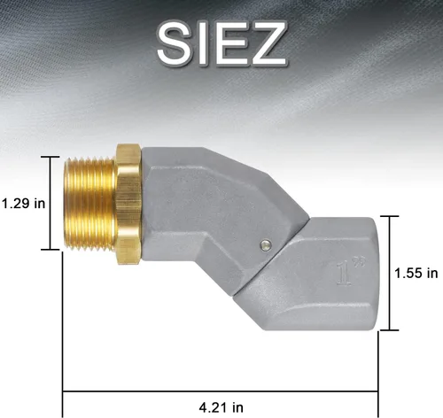 Vista 5 de HLOGREE 1" NPT, 2 piezas de conector giratorio de 360 grados para manguera de combustible para bomba de transferencia de combustible, diésel