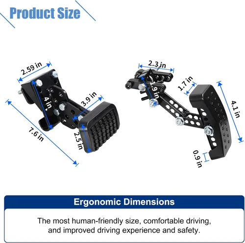 Vista 6 de Extensores de pedal de freno y acelerador, extensor de pedal de coche para personas bajas