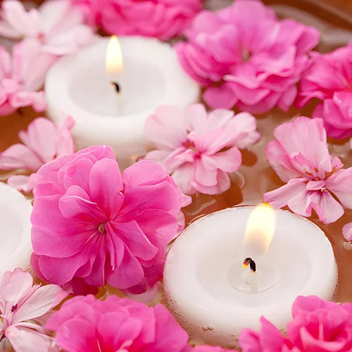 Vista 3 de Velas flotantes blancas para centros de mesa de 3 pulgadas, velas redondas de velas de té sin perfume, sin humo, sin goteo, para el día de San