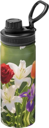 Vista 10 de Bright Star Printed Insulated Water Bottle, 18oz Stainless Steel Funny Travel Mug, Leakproof Hot & Cold for Sports, Gym, Hiking