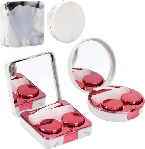 Vista 19 de Estuche 2 en 1 para Lentes de Contacto y Anteojos para Mujeres, Hombres y Niños, Estuche Duro Portátil de Doble Cara para Anteojos de Viaje