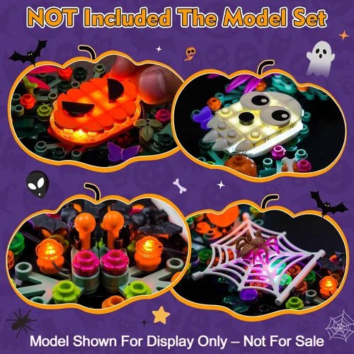 Vista 5 de LocoLee Kit de luces compatible con Lego 40825 Halloween Wreath – No solo el modelo, accesorios de iluminación LED compatibles con Lego 40825