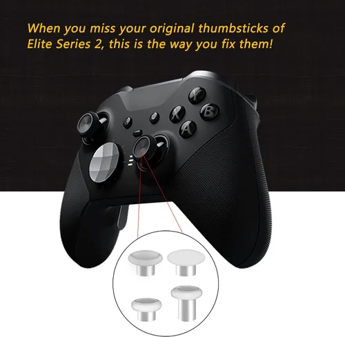 Vista 2 de Palillos de mano 6 en 1 joysticks magnéticos de repuesto para control Xbox One Elite Series 2 blanco