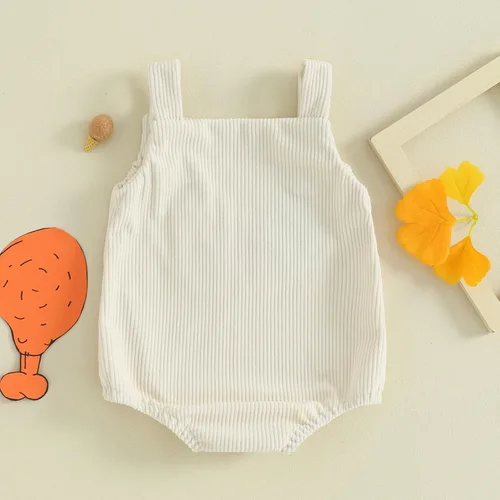 Vista 6 de Tsnbre Traje de verano para recién nacido, mameluco de pana, pollo, 0, 3, 6, 9, 12 meses